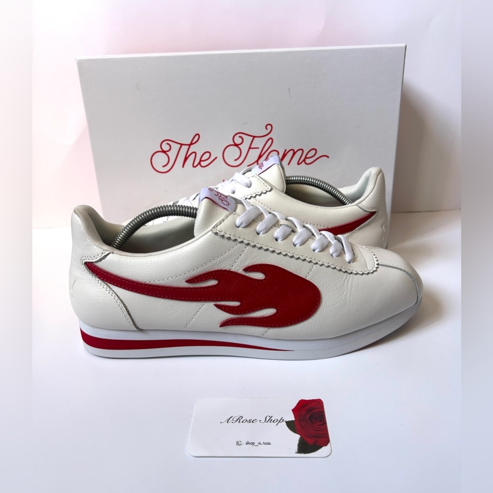 YG 4Hunnid The Flame Block Runner White/Red Shoes Size: 11 M